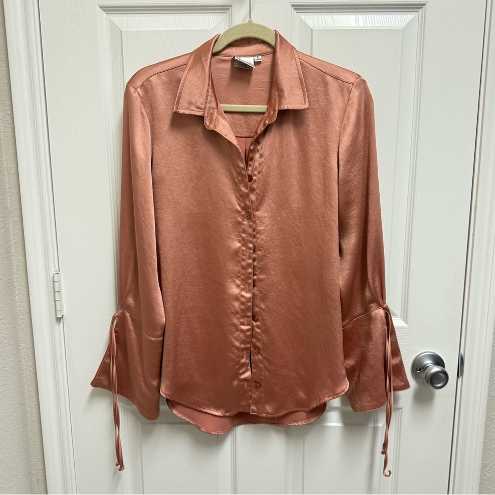 Finley Copper Button Down Blouse